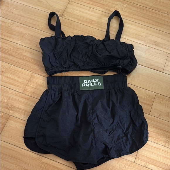 Daily Drills Pants - Daily Drills Black Athletic Shorts Set